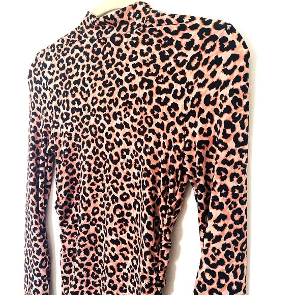 NWT Likely Leopard Print Bali Sheath Long Sleeve Ruched Mock Neck Dress Sz 4 - Picture 11 of 13